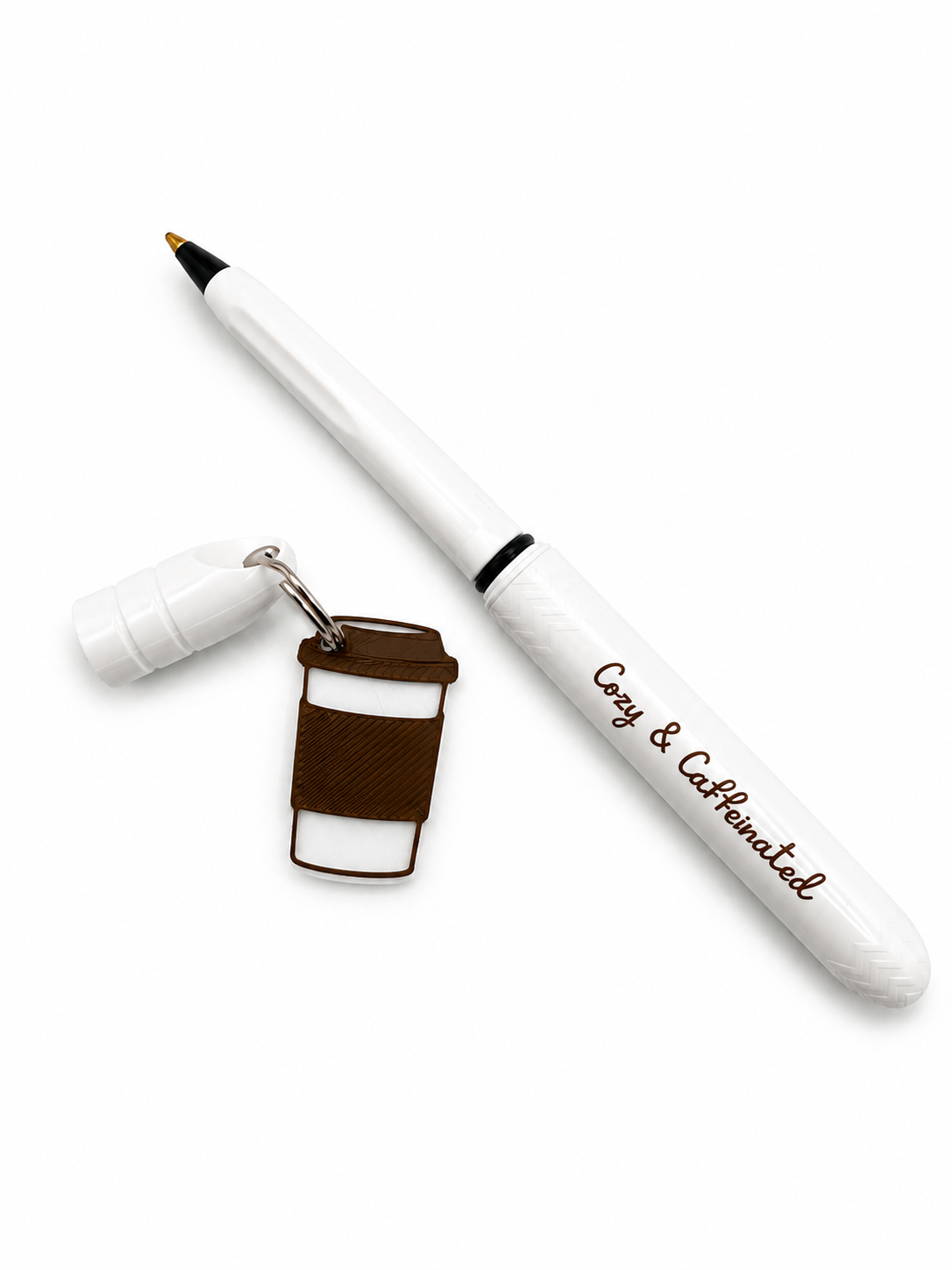 Cozy & Caffeinated Pokka Sidekick - Keychain Charm Pocket Ballpoint Pen Set