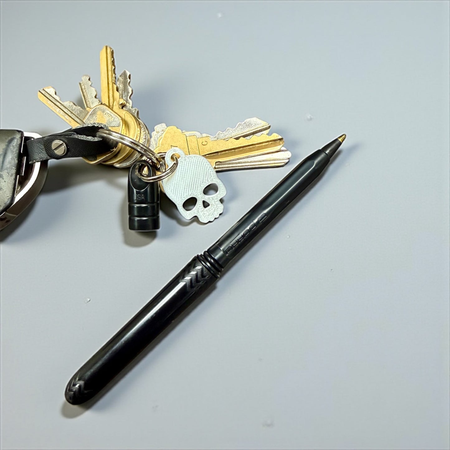 Skully Charm Set - Pocket Pen Pen Keychain Duo