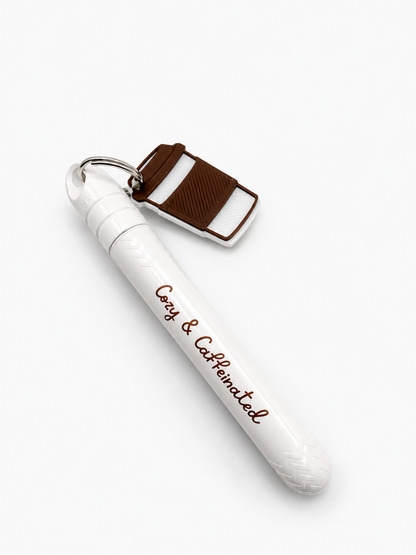 Cozy & Caffeinated Pokka Sidekick - Keychain Charm Pocket Ballpoint Pen Set