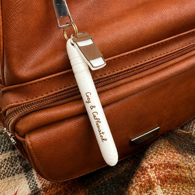 Cozy & Caffeinated Pokka Sidekick - Keychain Charm Pocket Ballpoint Pen Set
