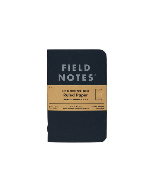 Pitch Black Edition - Field Notes Notebook 3 Pack